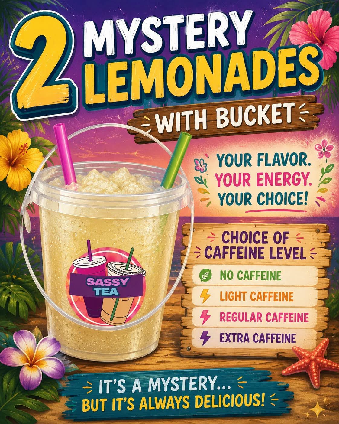 2 mystery lemonade with bucket