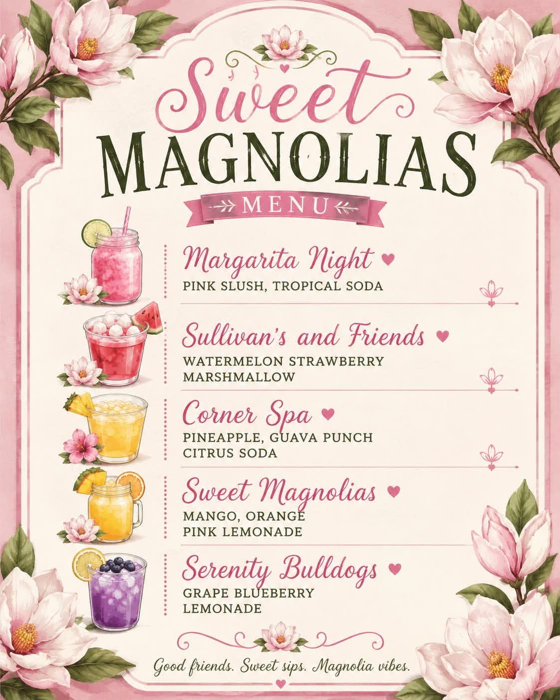 Sweet magnolias menu