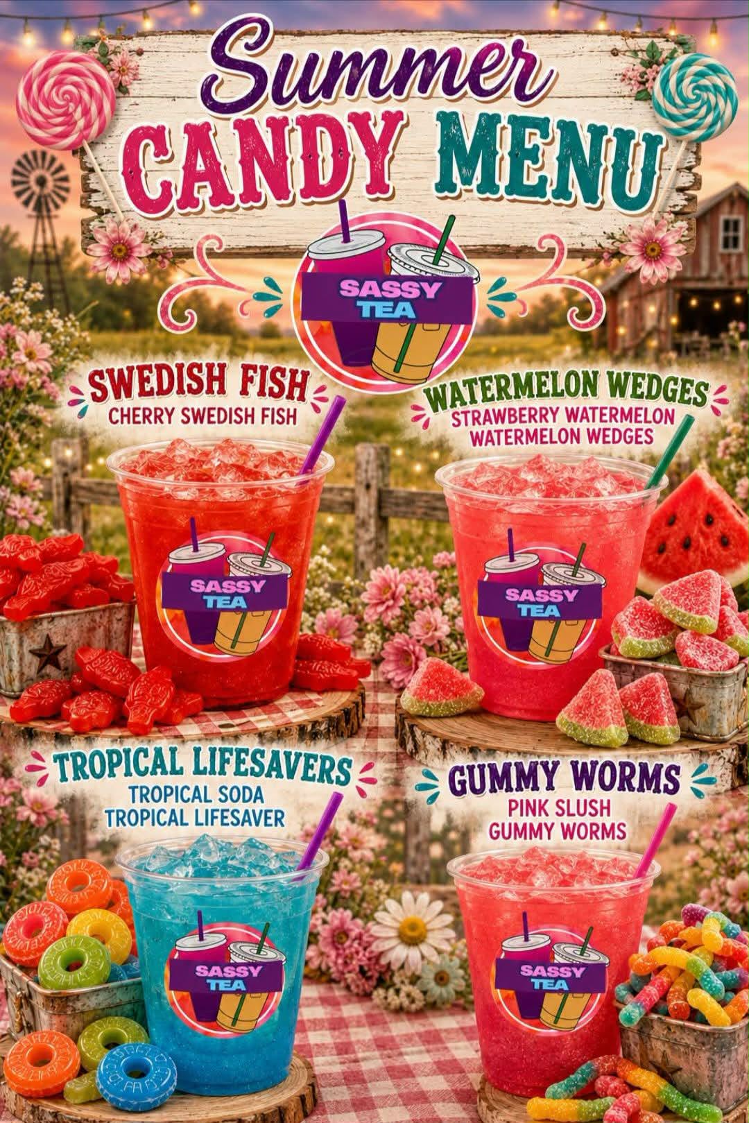 Summer candy menu