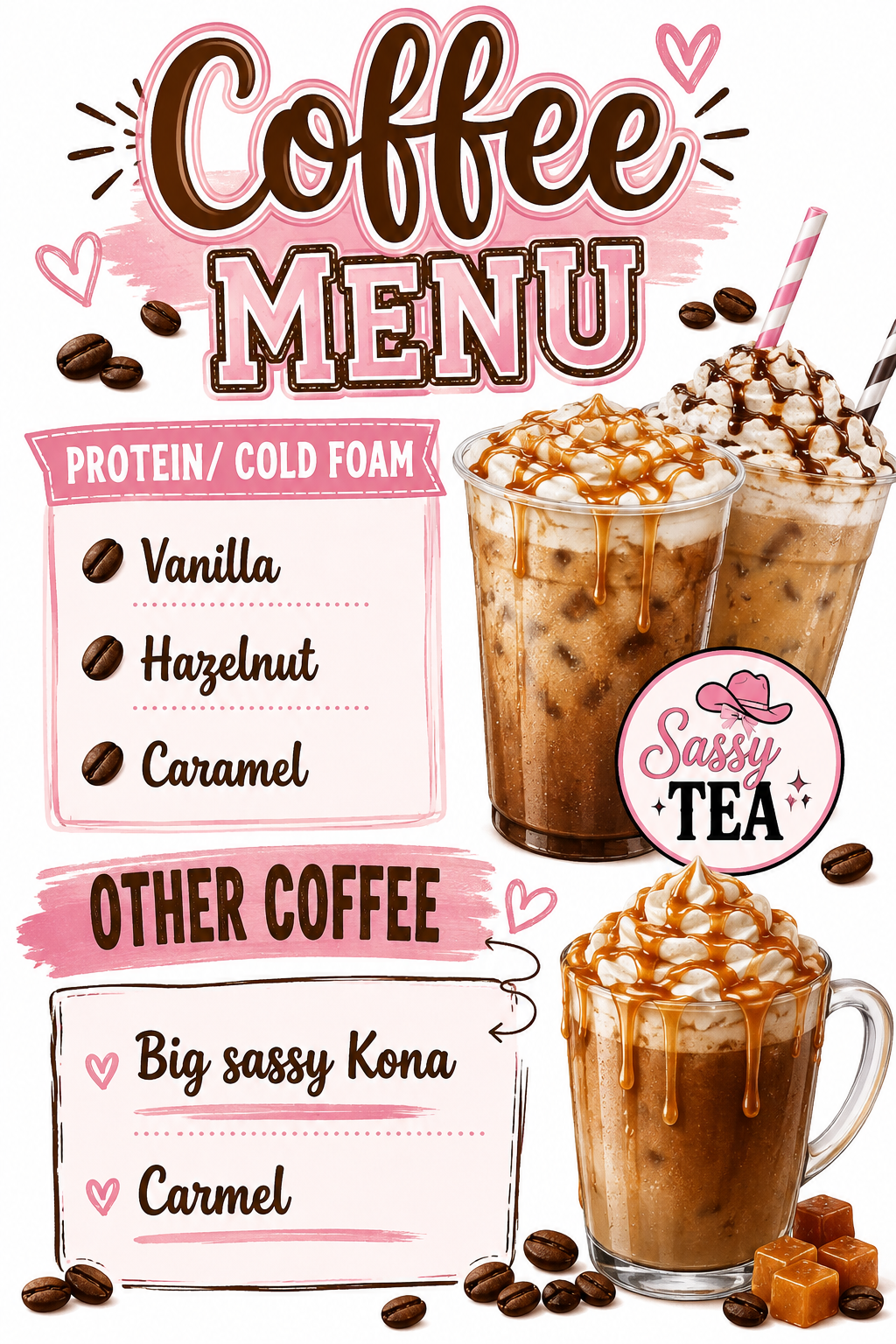 Coffee menu