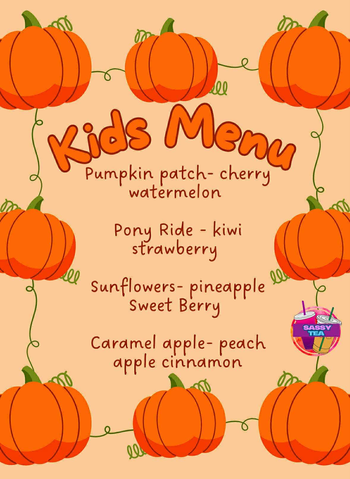 Kids fall menu