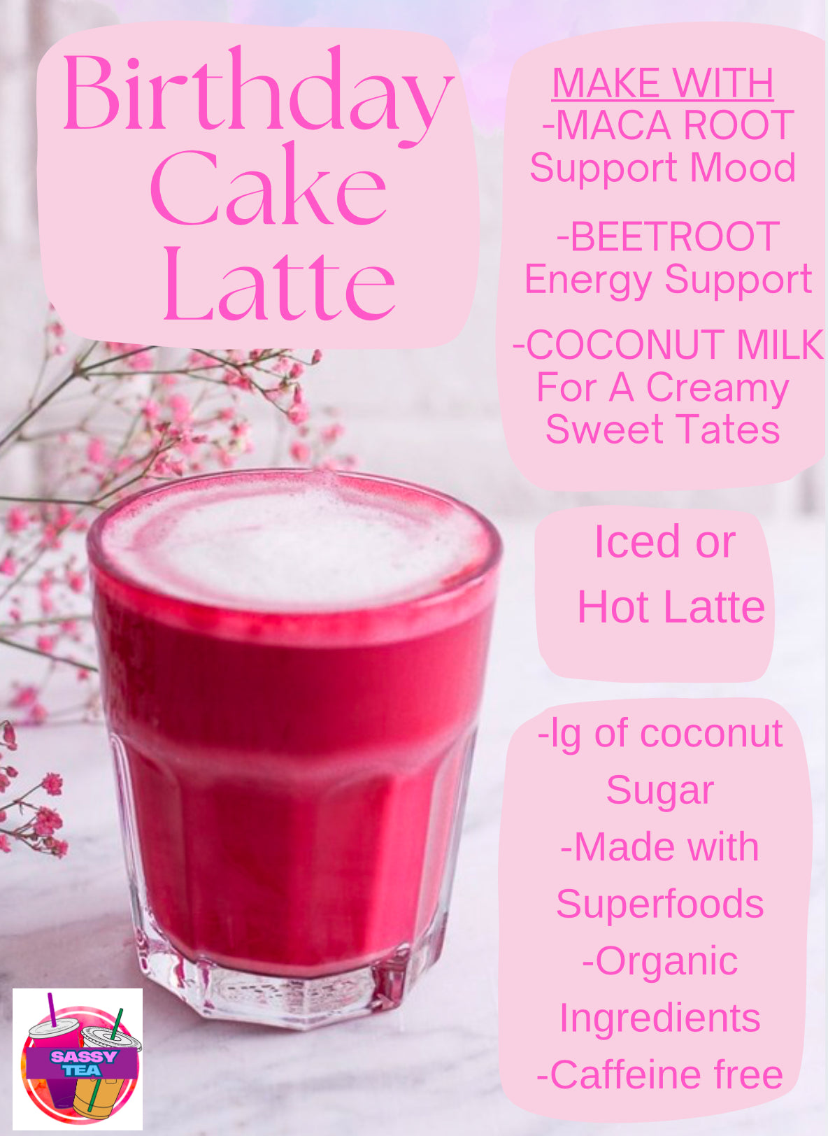 Birthday cake latte