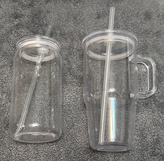 Clear cups with logo