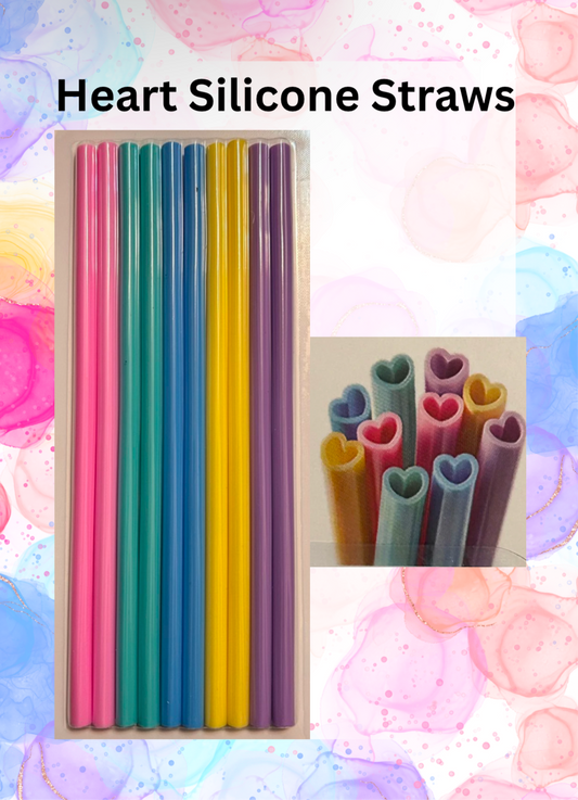 Heart silicone straw