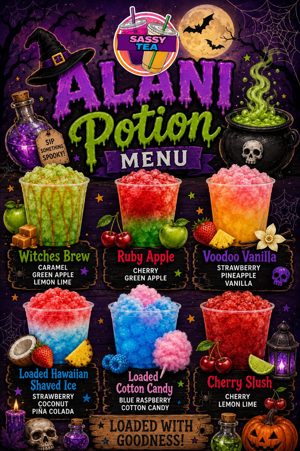 Alani potion Menu