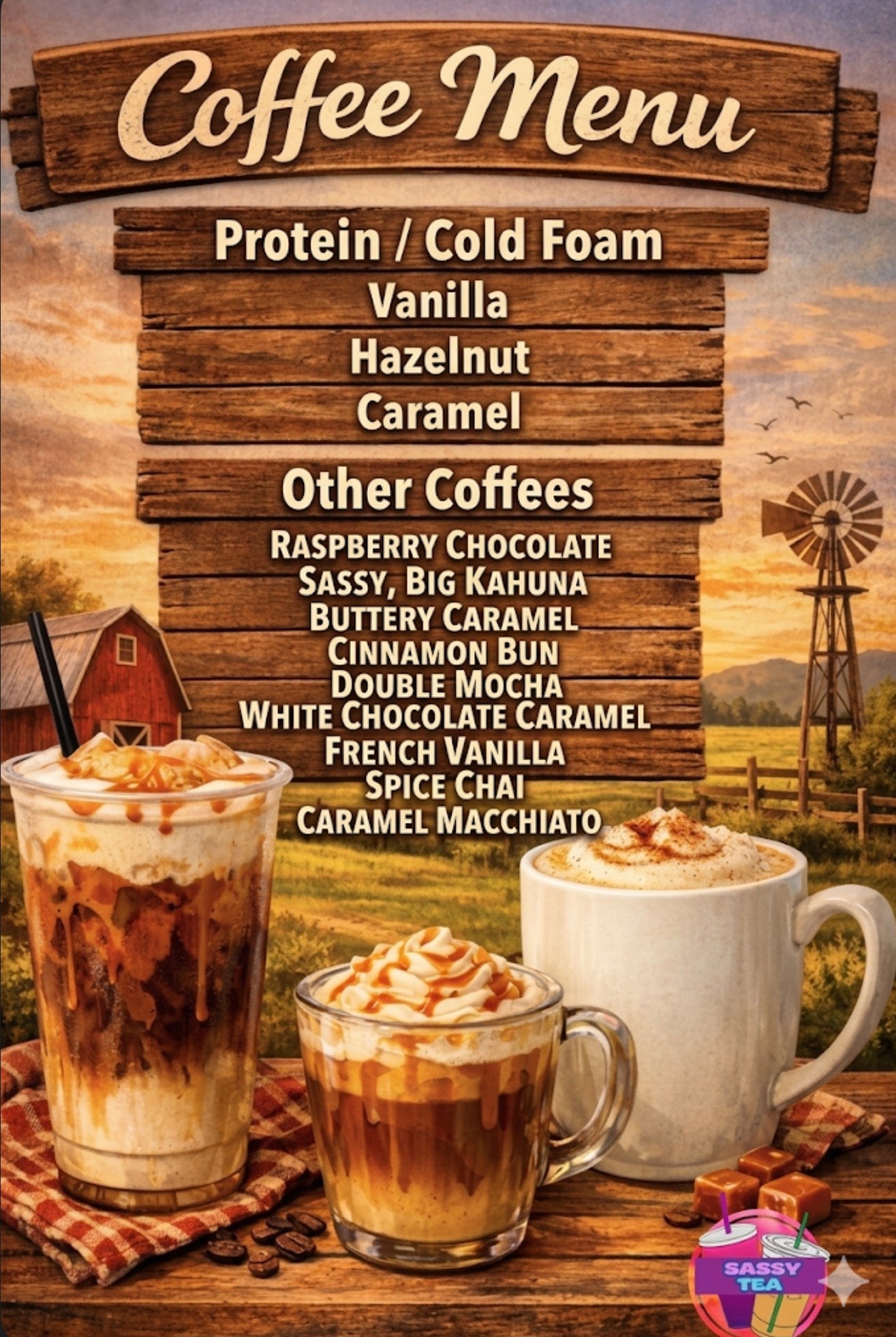 Coffee menu