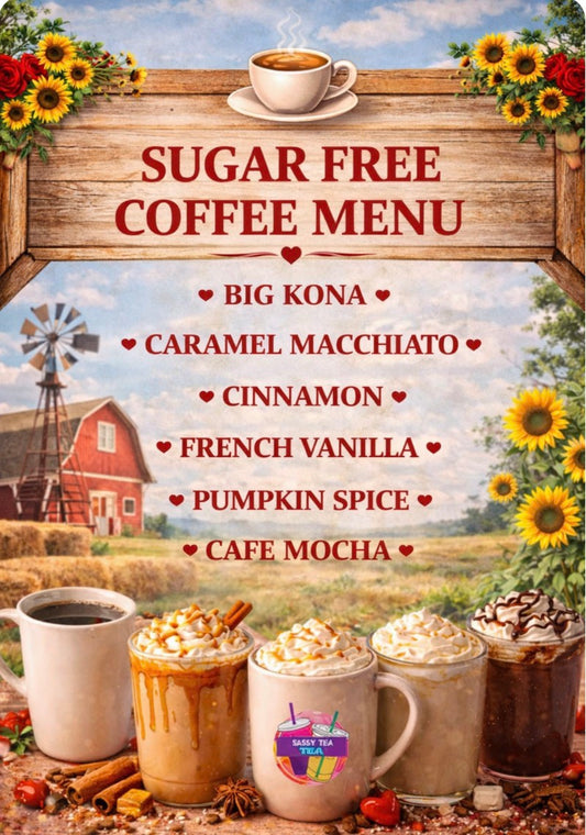Sugar Free Coffee Menu