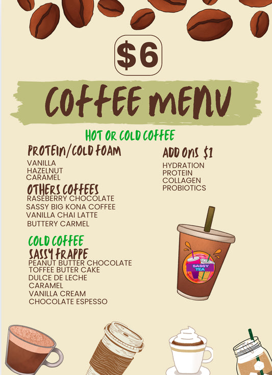 Coffee menu