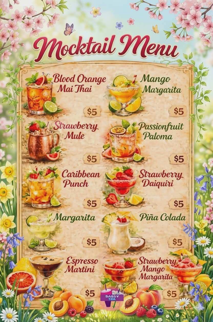 Mocktail menu