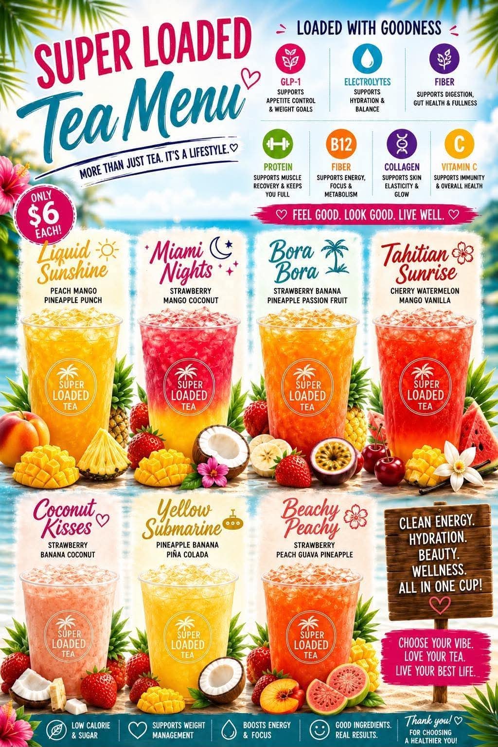 Super loaded tea menu (GLP-1)