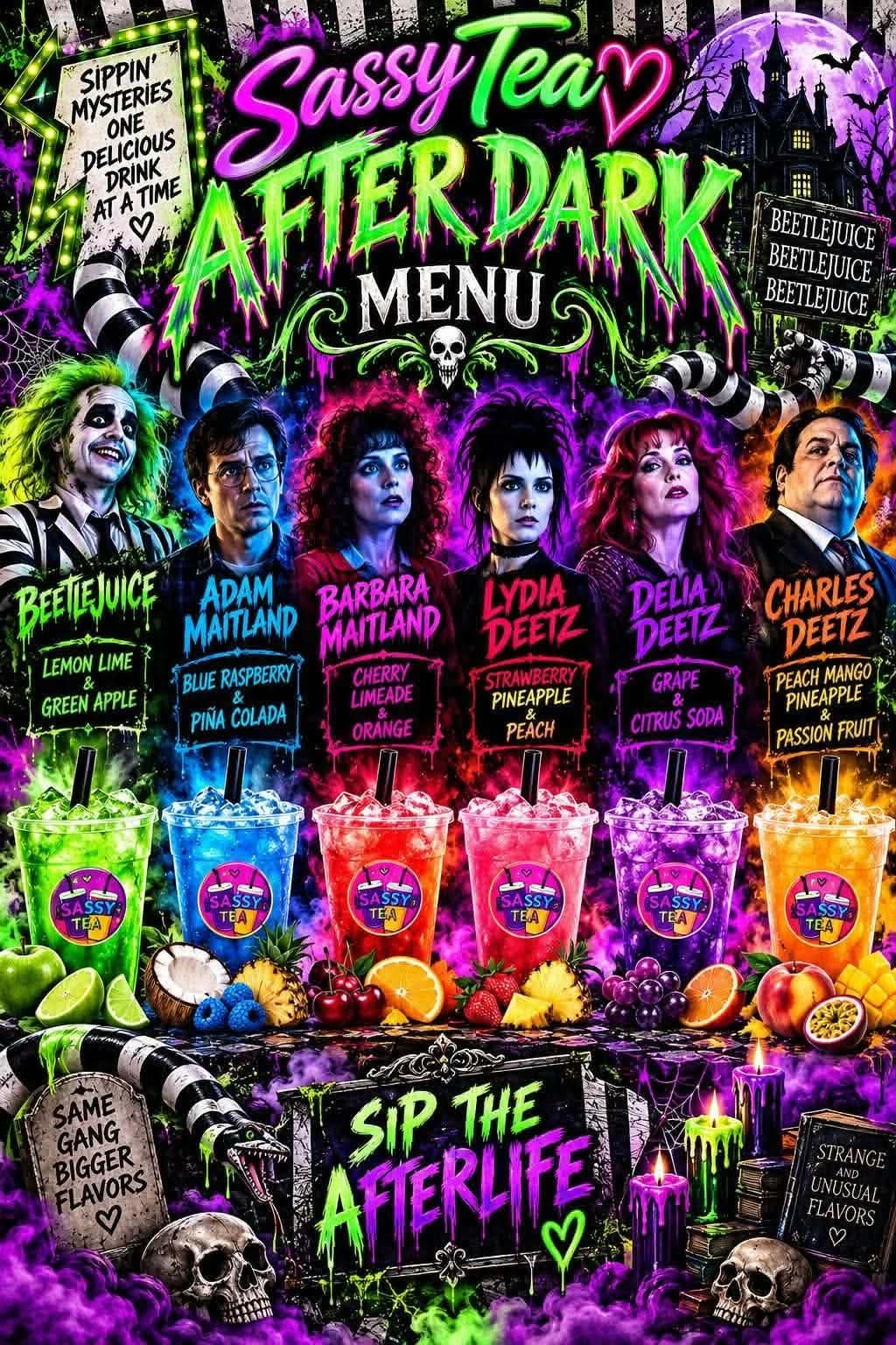 Sassy tea after dark menu