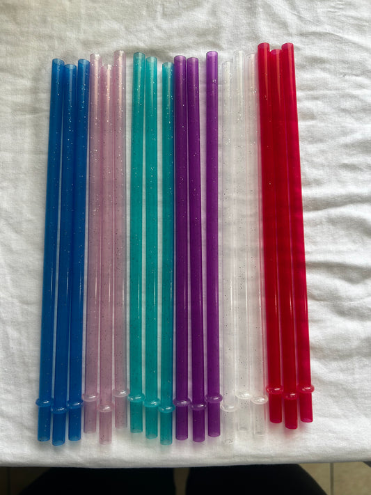 9in reusable glitter straws